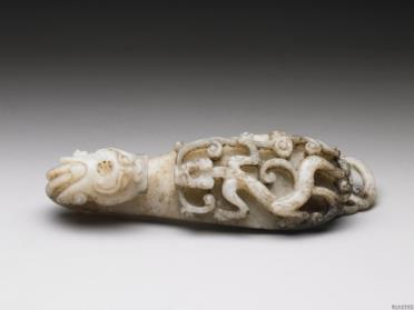 图片[2]-Jade belt buckle with dragon pattern, Yuan dynasty (1271-1368)-China Archive